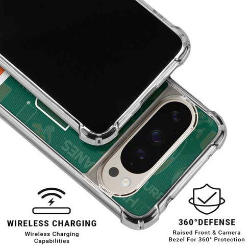 University of Miami U Hurricanes Google Pixel 9/9 Pro Clear Case